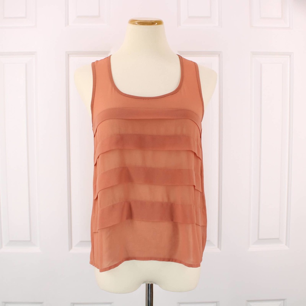 XXI Sheer Ruffle Tiered Sleeveless Top